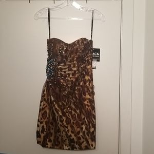 Leopard print party dress.